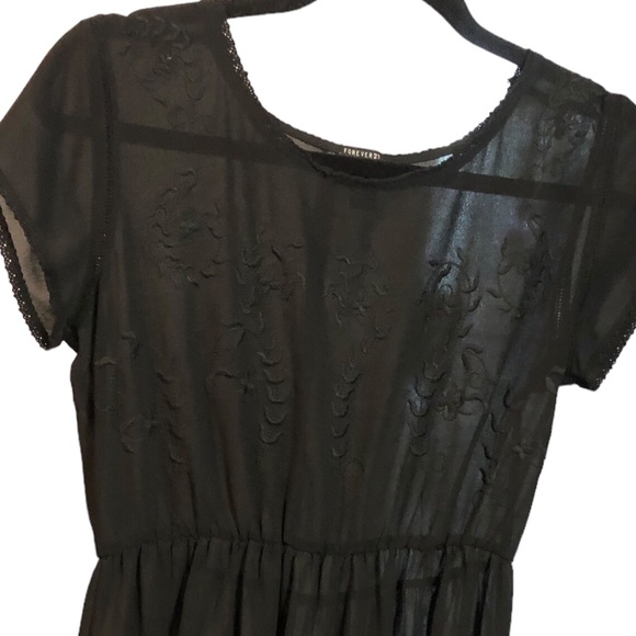 Forever 21 Shear Black Dress - Picture 2 of 3